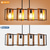 economico Luci a sospensione-lampada a sospensione piccola da fattoria 1 testa apparecchio a 4 teste lampada a sospensione per isola cucina con cavo finitura nera struttura in legno lampadario per corridoio ingresso armadio