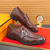 cheap Semi-Formal-Men&#039;s Patent Leather Burgundy Loafers with Crocodile Texture and Buckle Detail – Elegant Slip-On Shoes for Formal Occasions and Business Wear