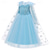 abordables Robes féeriques-Enfants Fille Robe Couleur unie manche longue Extérieur Soirée Paillettes Maille Patchwork Mode Costume Polyester Maxi Robe Trapèze Robe en Tulle Eté Printemps 4 ans et + Bleu Bleu clair