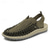 voordelige Vakantiesandalen-Heren bruine instapsandalen voor buiten met gevlochten details, casual stijl voor zomer- en strandactiviteiten