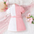 cheap Casual Dresses-Kids Girls&#039; Dress Color Block Short Sleeve Outdoor Casual Tie Knot Puff Sleeve Fashion Adorable Polyester Knee-length Casual Dress A Line Dress Summer Spring 4 years+ Yellow Pink Purple