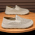 economico Scarpe Casual Slip-On-sneakers slip-on beige da uomo con tomaia in mesh traspirante e suola ammortizzata per un comodo abbigliamento casual