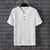 voordelige Casual Henley-T-shirt-Voor heren Wafel Henley-shirt T-shirts Korte mouw Effen Kleur Effen Gebreid Knop Henley Casual Dagelijks Buiten Zomer Lente &amp; Herfst Wit Henley-T-shirt