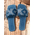 cheap Vacation Sandals-Women&#039;s Denim Star Slide Sandals – Frayed Edge Casual Slip-On Flats for Summer, Beach, and Everyday Wear