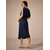 preiswerte abendkleider-Damen Midikleid Strickkleid Elegant Stilvoll Party Verabredung Regular Fit Feste Farbe Kurzarm V Ausschnitt Marineblau Sommer