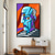abordables Peintures portraits-peinture à l&#039;huile faite à la main sur toile, décoration murale, style Picasso, figure abstraite pour la décoration intérieure, peinture roulée sans cadre, non tendue