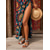 abordables Sandales Gladiateur-Sandales plates bohèmes à lanières pour femmes – Sandales gladiateur à imprimé ethnique avec boucle pour l'été, la plage et les tenues décontractées