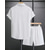 cheap Men&#039;s Tee Sets-Men&#039;s T-shirt Suits 2 Pieces Outfits Tee &amp; Shorts Short Sleeve Shirt Collar Summer Plain Fashion Casual 2 Piece Vacation Daily Wear Going out Black White Pink Top Tee for Men