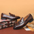 abordables Mocasines-Zapatos Derby Kentucky marrones para hombre con detalle de borlas: zapatos Oxford de cuero pulido para eventos de carreras y ocasiones formales