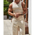 abordables Ensembles de t-shirts basiques pour hommes-Homme Ensembles T-shirt Sous-Vêtements Ensembles chemise et pantalon Tenues 2 pièces Sans manches Col Rond Été Uni Mode Occasionnel 2 pièces Vacances Tenue quotidienne Sortir Noir Marron Kaki T-shirt