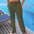 cheap Holiday-Men&#039;s Linen Pants Trousers Summer Pants Beach Pants Pocket Elastic Waist Drawstring Plain Comfort Breathable Vacation Daily Holiday Hawaiian Boho ArmyGreen Black
