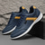 cheap Men&#039;s Sneakers-Men&#039;s Mustard Yellow &amp; Navy Blue Sporty Lace-Up Shoes, Sleek Comfort Design for Casual and Active Wear