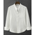 cheap Men&#039;s Button Up Shirts-Men&#039;s Shirt Summer Shirt Casual Shirt Beach Shirt Button Up Shirt White Purple Long Sleeve Plain Grandad Collar Stand Collar Vacation Hawaiian Front Pocket Clothing Apparel Polyester Fashion Casual