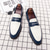 economico Mocassini-mocassini in similpelle rossi e bianchi per uomo - eleganti scarpe eleganti bicolore per lavoro e eventi speciali