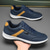 cheap Men&#039;s Sneakers-Men&#039;s Mustard Yellow &amp; Navy Blue Sporty Lace-Up Shoes, Sleek Comfort Design for Casual and Active Wear