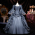baratos Vestidos-Vintage Rococó Renascentista Maxi Vestidos Normal Julieta Princesa Noiva Pregueado Com Babados Princesa Decote Redondo Fantasia Mulheres Dia Das Bruxas Carnaval Baile de Máscaras Festa dia das Bruxas