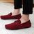 baratos Mocassins casuais-mocassins de camurça masculinos, bordô rico com fivela de bit clássica, sapatos casuais luxuosos e confortáveis