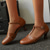 cheap Footwear-Women&#039;s Retro Style Leather Cutout T Bar Ankle Strap Mid Heel Sandal Shoes