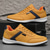 cheap Men&#039;s Sneakers-Men&#039;s Mustard Yellow &amp; Navy Blue Sporty Lace-Up Shoes, Sleek Comfort Design for Casual and Active Wear