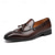 abordables Mocasines-Zapatos Derby Kentucky marrones para hombre con detalle de borlas: zapatos Oxford de cuero pulido para eventos de carreras y ocasiones formales