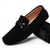 baratos Mocassins casuais-mocassins de camurça masculinos, bordô rico com fivela de bit clássica, sapatos casuais luxuosos e confortáveis