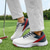 Недорогие Мужская обувь для гольфа-Мужские стильные красные, белые и серые туфли для гольфа, подошва с улучшенным сцеплением, идеально подходят для профессионального гольфа