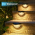 abordables Appliques d'extérieur-Lot de 4 appliques murales solaires d'extérieur étanches, éclairage blanc chaud et rayonnant pour cour, jardin, clôture, escalier, balcon
