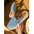 cheap Women&#039;s Slip-Ons &amp; Loafers-Women&#039;s Blue Lace Espadrille Mules – Floral Cutout Slip-On Platform Shoes for Summer, Casual Outings, and Beachwear