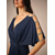 preiswerte abendkleider-Damen Midikleid Strickkleid Elegant Stilvoll Party Verabredung Regular Fit Feste Farbe Kurzarm V Ausschnitt Marineblau Sommer