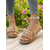 preiswerte Rutschsandalen-Schwarze Slide-Sandalen mit Nieten für Damen – trendige flache Schlupfsandalen mit goldenen Nieten für Sommer, Strand und Freizeitausflüge