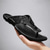 abordables Sandalias de Vacaciones-Chanclas contemporáneas de piel sintética color tostado para hombre con doble corte y correas ajustables: calzado versátil para la comodidad diaria.