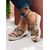 economico Sandali con zeppa-sandali con zeppa con strass da donna – eleganti sandali con plateau slip-on per l'estate, la spiaggia e le uscite casual