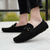 baratos Mocassins casuais-mocassins de camurça masculinos, bordô rico com fivela de bit clássica, sapatos casuais luxuosos e confortáveis