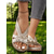 preiswerte Komfortsandalen-elegante Keilsandalen mit Blumenmuster und Cut-outs für Damen – bequeme Sommerschuhe mit dekorativen Blumen, ideal für den Alltag oder Gartenpartys