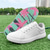 billige Herresko til golf-hvite og svarte ytelsesgolfsneakers for menn, slitesterk mikrofiberkonstruksjon, ideell for hverdagsgolfere