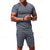 cheap Men's Basic Tees sets-Men's T-shirt Suits 2 Pieces Outfits Tee &amp; Shorts Short Sleeve V Neck Summer Plain Fashion Casual 2 Piece Vacation Daily Wear Going out Black White Orange Top Tee for Men