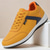 cheap Men&#039;s Sneakers-Men&#039;s Mustard Yellow &amp; Navy Blue Sporty Lace-Up Shoes, Sleek Comfort Design for Casual and Active Wear