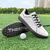 billige Herresko til golf-hvite og svarte ytelsesgolfsneakers for menn, slitesterk mikrofiberkonstruksjon, ideell for hverdagsgolfere