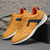 cheap Men&#039;s Sneakers-Men&#039;s Mustard Yellow &amp; Navy Blue Sporty Lace-Up Shoes, Sleek Comfort Design for Casual and Active Wear