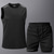 cheap Tracksuits-Men&#039;s Tracksuit Running T-Shirt With Shorts 2 Piece Reflective Strip Casual Long Sleeve Breathable Soft Fitness Gym Workout Running Sportswear Activewear Solid Colored Dark Grey Black White
