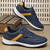 cheap Men&#039;s Sneakers-Men&#039;s Mustard Yellow &amp; Navy Blue Sporty Lace-Up Shoes, Sleek Comfort Design for Casual and Active Wear