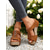 cheap Casual Sandals-Women&#039;s Rivet Wedge Sandals – Peep-Toe Cork Platform Shoes with Zipper Closure for Casual &amp; Summer Wear