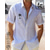 abordables camisa con botones para hombre-Hombre Camisa Camisa minimalista Aloha Camisa de verano Camisa casual Camisa de playa Abotonar la camisa Blanco Azul Piscina Manga Corta Graphic Cuello Camisero Vacaciones Hawaiano Ropa Poliéster