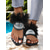 cheap Vacation Sandals-Women&#039;s Glamorous Black Sandals with Feather and Pearl Embellishments – Luxurious and Stylish Footwear for Pool Parties, Summer Soirées and Resort Getaways