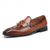 abordables Mocasines-Zapatos Derby Kentucky marrones para hombre con detalle de borlas: zapatos Oxford de cuero pulido para eventos de carreras y ocasiones formales
