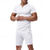 cheap Men's Basic Tees sets-Men's T-shirt Suits 2 Pieces Outfits Tee &amp; Shorts Short Sleeve V Neck Summer Plain Fashion Casual 2 Piece Vacation Daily Wear Going out Black White Orange Top Tee for Men