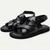 abordables Sandalias de vestir-Sandalias clásicas de tiras cruzadas para hombre en piel de primera calidad, elegantes y cómodas para uso diario y salidas informales.