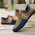 abordables Chaussures Décontractées à Lacets-Chaussures décontractées à enfiler en nylon pour hommes avec textures contrastées - parfaites pour un usage quotidien et les activités de loisirs