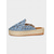 cheap Women&#039;s Slip-Ons &amp; Loafers-Women&#039;s Blue Lace Espadrille Mules – Floral Cutout Slip-On Platform Shoes for Summer, Casual Outings, and Beachwear