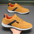 cheap Men&#039;s Sneakers-Men&#039;s Mustard Yellow &amp; Navy Blue Sporty Lace-Up Shoes, Sleek Comfort Design for Casual and Active Wear